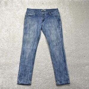 Levis‎ 524 Skinny Jeans Womens 32 Blue Mid Rise Stretch Denim Medium Wash Slim